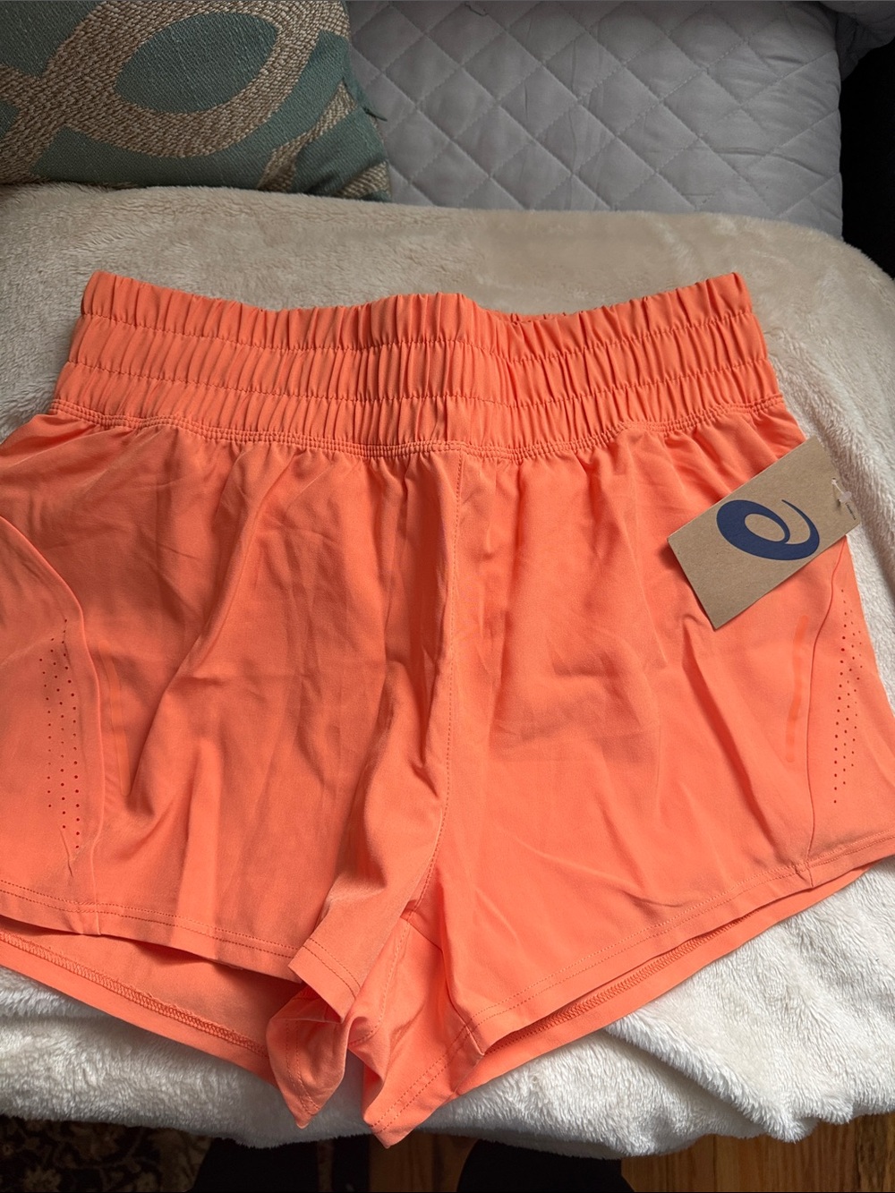 Asics Women's Coral Orange Running Shorts